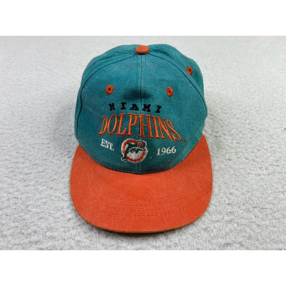 Vintage Miami Dolphins Hat Cap Snap Back Boys One Size Teal NFL Fresh Caps